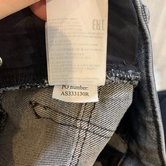 Allsaints Jeans Womens 24 Gray Denim Miller Push Up Super Skinny Stretch Raw Hem - Picture 14 of 16